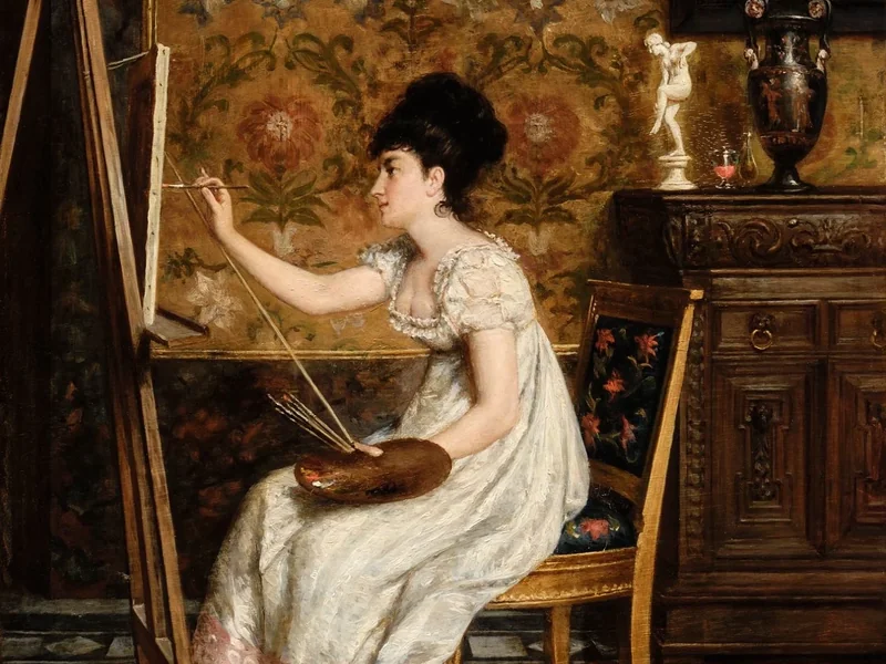 1834-Alejo Vera - Signora che dipinge